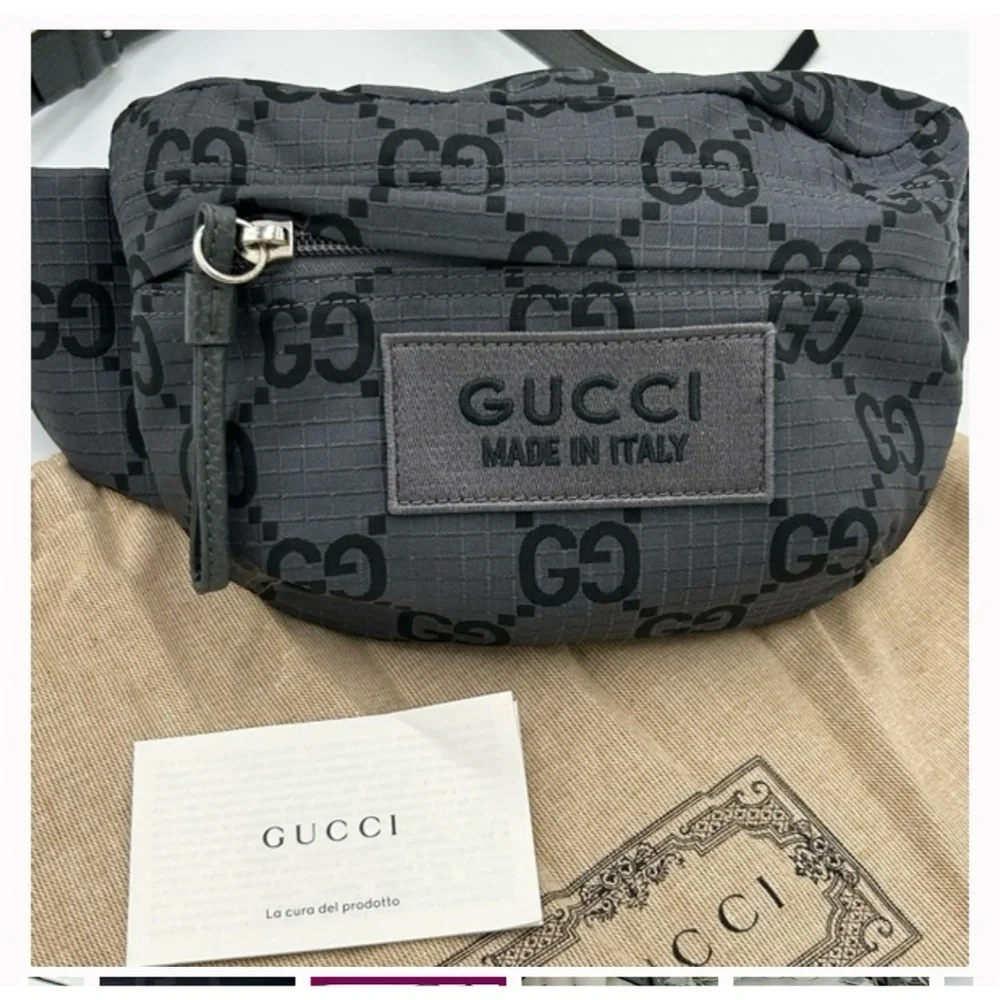 Gucci unisex jumbo GG nylon adjustable belt bag size 80 cm made in Italy